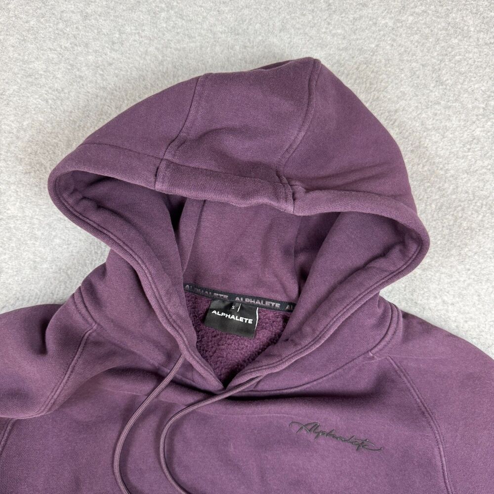 Women's Cropped Plum Colored Athleticwear Long Sleeve Hoodie - Small - Picture 4 of 7
